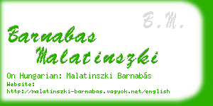 barnabas malatinszki business card